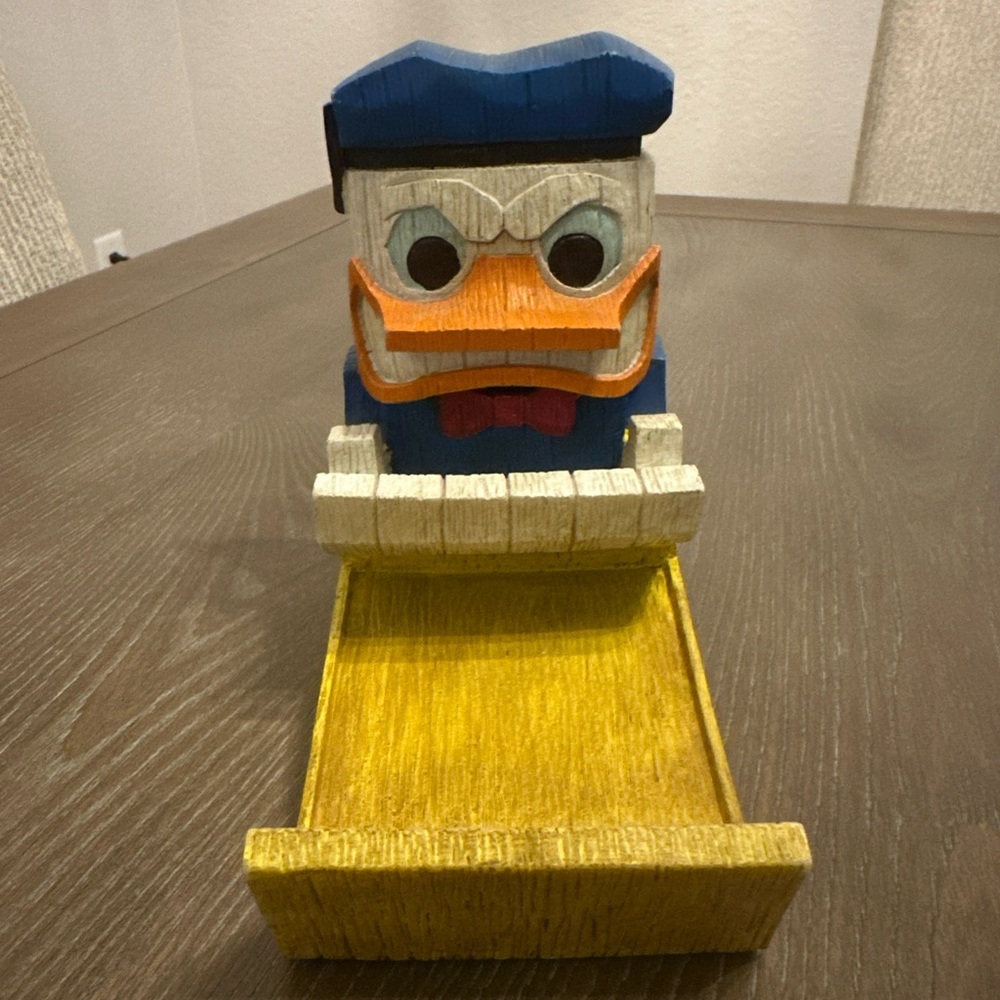 Vintage Rare HTF Walt Disney Donald Duck Tiki‎ Post It Holder Desk Accessories